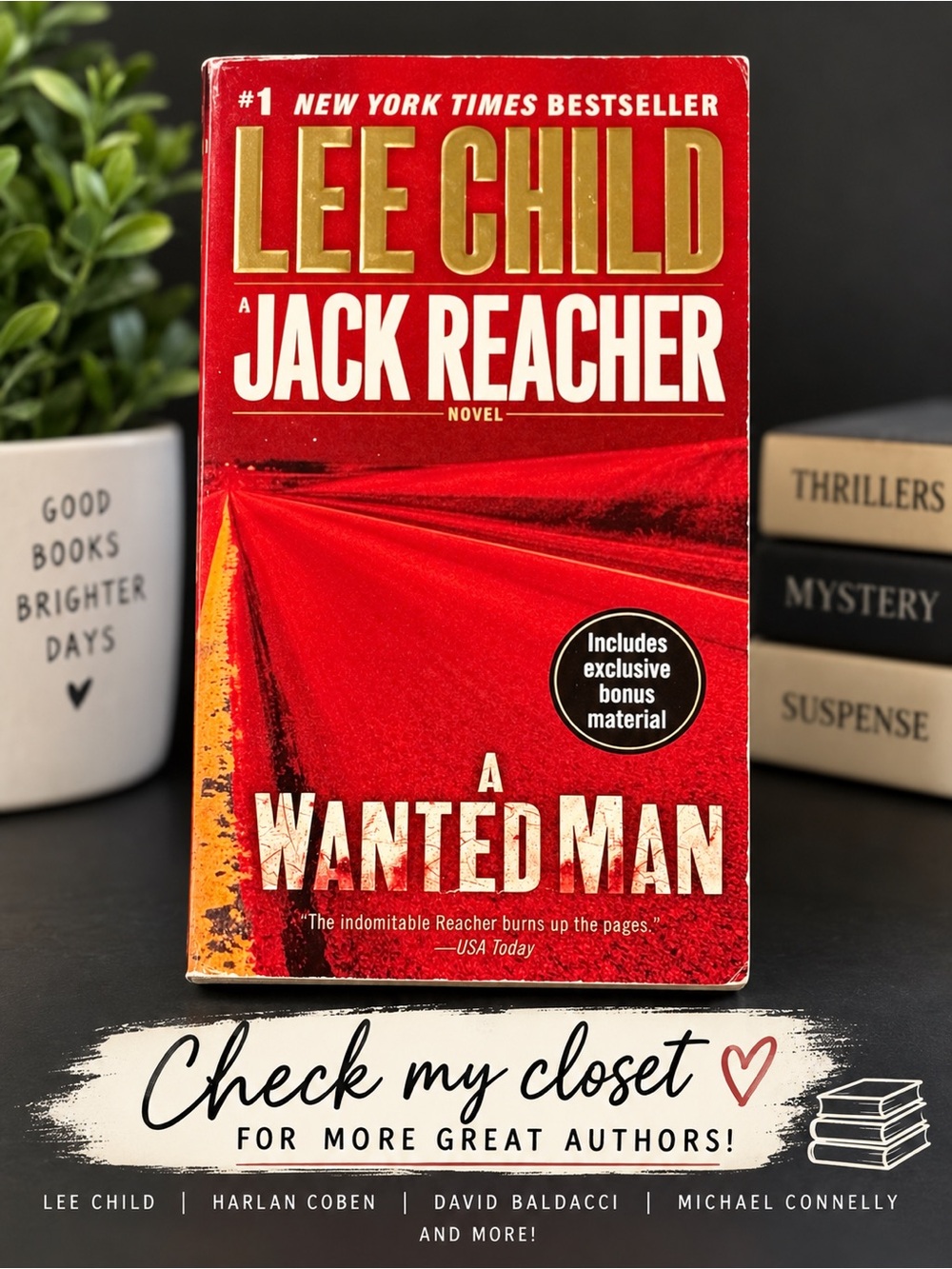 Bundle & Save Travel Reading Material - Lee Child - A Wanted Man Jack Reacher